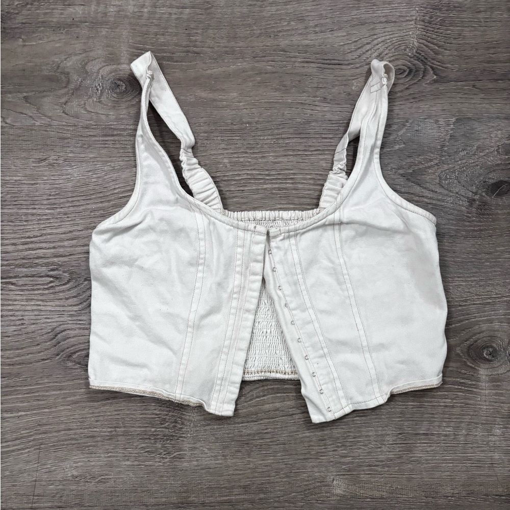 Lone Star Corset Style White Crop Top